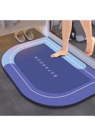 Resim Köşeli Antibakteriyel Diatomit Süper Sihirli Su Emici Kaymaz Tabanlı Banyo Paspası 60 40 Cm Tek Renk Diğer 