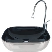 Resim Pure Gümüş Siyah Tezgahüstü Çanak Lavabo SB-525 