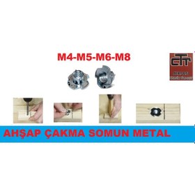 Resim Ahşap Çakma Somun-Ağaç Somunu M4-M5-M6-M8 12 Adet-M4 