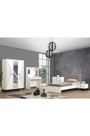 Resim Setay Safir Genç Odası - 3 Kapılı Dolap, Karyola, Komodin, Şifonyer, Masa 