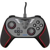 Resim Gaojunshop01 Siyah Kırmızı Kablolu Oyun Kumandası - Windows Pc Steam Nintendo Switch İçin Titreşim Ve Turbo 