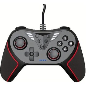Resim Gaojunshop01 Siyah Kırmızı Kablolu Oyun Kumandası - Windows Pc Steam Nintendo Switch İçin Titreşim Ve Turbo 