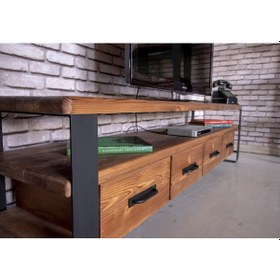 Resim Deryawood Masif Ahşap Çekmeceli Tv Ünitesi 