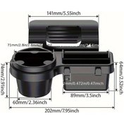 Resim Dashanshop Siyah 1 Kapılı Araç Saklama Kutusu - Bardaklık Telefon Ve Kart Cebi - Dayanıklı 