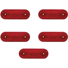 Resim AHMET OTOMOTİV (5 Adet) 21 Led Kırmızı Lamba 12v-24v Tır Kamyon Dorse Otobüs Minibüs Offroad 