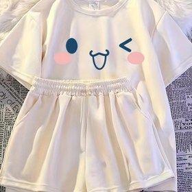 Resim Kızlar için Yazlık Kıyafet 2025 Yeni Orta-Büyük Gençler için Kore Stili Rahat Şort ve T-Shirt İki Parça Set Trendy, Dış Mekanlar için 
