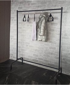 Resim Genel Markalar 138 cm Siyah Metal Konfeksiyon Askısı Konfeksiyon Elbise Askılığı Eşek Askılık Ayaklı Askılık Metal 