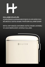 Resim Dijitsu DB80RBE Retro Mini Buzdolabı Bej 