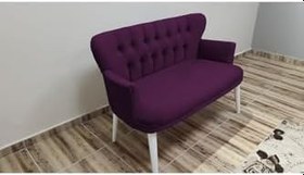 Resim Ikili Balkon Koltugu- Kanepe - Bekleme Koltuğu-çayseti Koltugu- Mor 