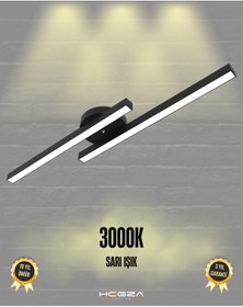 Resim Marea Siyah Kasa, Sarı Işık Modern Plafonyer Led Avize Siyah 