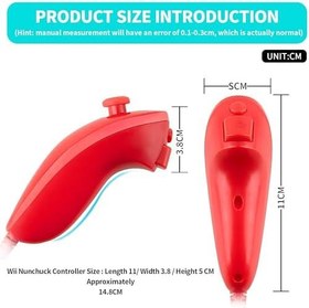 Resim LongLongJin Wii Controllers 4 Packs Nunchucks Wii Remote joystick Compatible Wii Console & Wii U,Replacement for Wii Nunchuck Controller,Compatible with Nintendo Wii Games Gamepads (Pink+Sky 