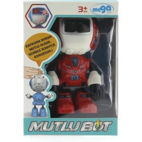 Resim Dekoratif Sesli Işıklı Mini Sevimli Kırmızı Robot 