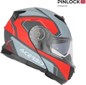 Resim Acerbis Serel 22-06 Kask Gri Kırmızı 