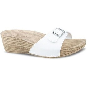 Resim Ceyo 9873-8 Dolgu Topuk Anatomik Taban Kadın Terlik Beyaz 36-40 Beyaz 