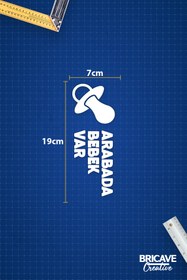 Resim Bricave Arabada Bebek Var Araba-Motosiklet Cam Etiket Sticker 19x7cm 