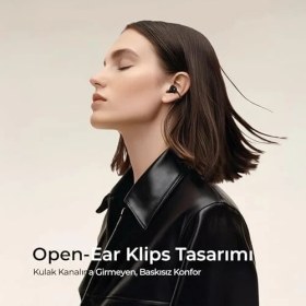 Resim Soundpeats Air Clip Open-Ear Enc Ows Bluetooth 5.4 Kablosuz Kulaklık Siyah 