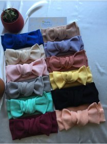 Resim Genel Markalar 12’li Kombin (KUTULU) El Yapımı Kız Bebek Bandana 