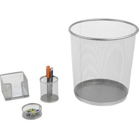 Resim Globox 6644 Metal Perfore Ofis Seti 4'lü Renk - Siyah 