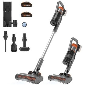 Resim Worx WX038 20V 105 W Çift Akülü Kömürsüz Siklonik Sistem Şarjlı Dikey Süpürge 