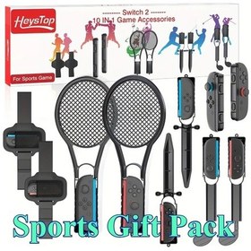 Resim Sunshine022 10'lu 1 Arada Nintendo Switch 2 Spor Aksesuar Seti Çok Oyunculu Oyunlar İçin 