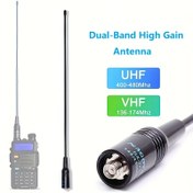Resim 1 adet Yüksek Kazançlı Çift Bant UHF/VHF Walkie Talkie Anteni SMA-F Bağlantı Elemanı ile - 400-480MHz ve 136-174MHz Frekans Aralığı, 10dBi Kazanç, 50W Güç İşleme, Siyah - Baofeng ve Açık Hava Radyoları ile Uzun Menzilli İletişim için Uyumlu, Walkie Talkie Anteni, Taşınabilir Radyo, Şık Tasarım, Dayanıklı Yapı, Pilsiz 