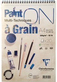 Resim Clairefontaine Paint On Teknik Blok Spiralli 200G A4 