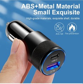 Resim Araç İçi Şarj Cihazı Usb C Araç Şarj Cihazı Hızlı Şarj 3.0 Tip C İphone Uyumlu 13 Pro Max Redmi Huawei Samsung İçin Hızlı Şarj Telefon Adaptörü 