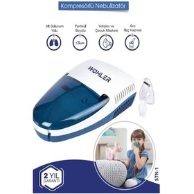 Resim Wohler Kompresörlü Nebülizatör Hava Buhar Makinesi Cihazı 