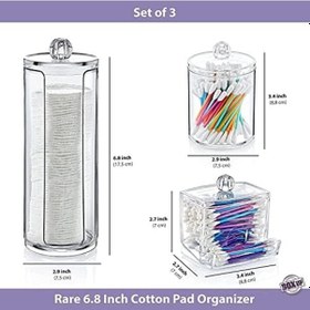 Resim 3'lü Set Makyaj Organizer Banyo Düzenleyici Pamukluk Seti, Pamuklu Kulak Çubuğu Organizeri, Makyaj Pamuk Organizeri Siyah 