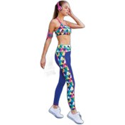 Resim YENİ İNCİ DESENLİ T126 (YOGA-FITNESS-PİLATES-KOŞU) SPORCU TAYTI TEK ALT 