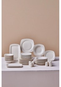 Resim Karaca Square Bone Salen 57 Parça Yemek Takımı 