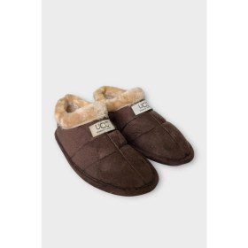 Resim Unisex Içi Yünlü Kışlık Ev Ayakkabısı Panduf Kahverengi 