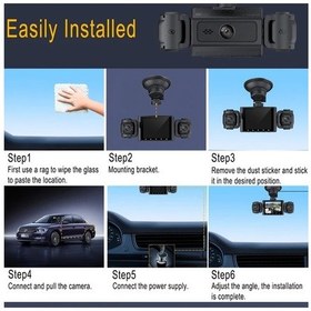 Resim Dashanshop 1080p Ultra Hd Araç Kamerası 4 Lens 64gb Kart İle 360 Derece Dönebilir Gece Görüşü Döngü Kayıt 