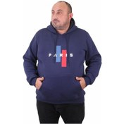 Resim Mocgrande Erkek Büyük Beden Kapuşonlu Sweat Paris 23209 Indıgo-Indıgo 