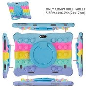 Resim Misenya Dragon Touch Not Defteri K10 için Silikon Kılıf, YELLYOUTH 10 inç, Hoozo Touch 10", WECOOL 10", Winsing 10", ZONKO 10" Tablet için Dönebilen Kılıf (Renkli Koyu Mavi) 