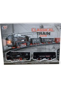 Resim Klasik Buharlı Tren Seti Classical Train Raylı Oyuncak Tren Kutulu 