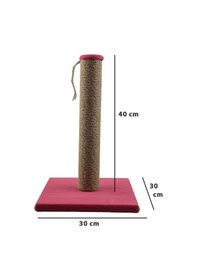 Resim Pribor Kedi Tırmalama Tahtası 40 Cm Ve Kedi Simit Yatağı 50 Cm Çap Polar 2' Li Set Bordo-kırmızı 
