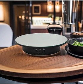 Resim Xuweiwei Siyah 7.87 İnç Aynalı Elektrikli Döner Sergileme Platformu 17.64lb Kapasiteli Siyah 