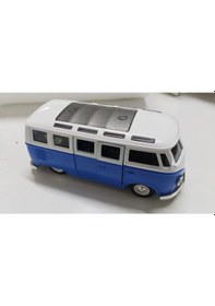 Resim Oyuncak Metal Model 1 / 36 Çek Bırak Mavi 1963 Volswagen T1 Bus Minibüs 