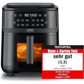 Resim Caso Airfry Steam 700 Yağsız Fritöz ve Buharlı Pişirici 7l Xxl Sepet Cam Pencereli 