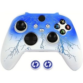 Resim Sunshine022 Xbox Series X & S Kumandalar İçin Ralan Xsx Mavi Lazer Oymalı Silikon Kılıf 