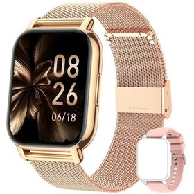 Resim Geeroyoo JZR GY 1.85" Kan Oksijen kalp Atış Ölçerli P66 Ses Asistanlı Spor Takipçi Erkek Ve Kadın Altın Akıllı Saat 