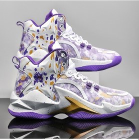Resim Sones Kaymaz Tabanlı Nefes Alabilen Basketbol Ayakkabısı, Spor Ayakkabı Sns588109 Mor Çok Renkli 