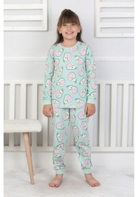Resim Cute Avocado Desenli Kız Çocuk Pijama Takımı Yeşil 