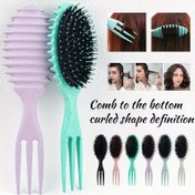 Resim Volumizör & Kıvırcık Saç Tanımlayıcı Paddle Fırça Ergonomik Saplı - Dalgalı/Kıvrım Saçlar için Çıkarılabilir Kıllar, Saç Derisi Masaj Tarak (Pastel Mor/Turkuaz, Siyah, Pembe, Yeşil, Beyaz), Kıvırcık Bakım Araçları, Dokulu Tutma Kolu, Nazik Saç Derisi Masajı, Dayanıklı Saç Bakım Aracı 