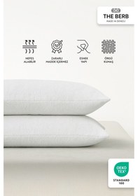 Resim 2'li Havlu Dokulu Yastık Kılıfı Seti 50 X 70 Fermuarlı Yumuşak Terry Kumaş Kar Beyaz 