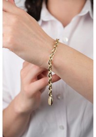 Resim 14 Ayar Altın Sıra Zincir Bileklik Gold Sarı Altın 