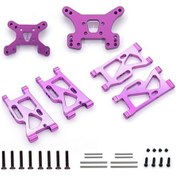 Resim Wltoys 144001 Rc Araç İçin Alüminyum Süspansiyon Kolları Ve Salıncak Kolları Seti 