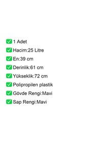 Resim akdenizpos PK25 Plastik Çocuk Market Alışveriş Arabası 25 Litre Mavi 