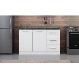 Resim Minar 135 Cm Mutfak Dolabı Beyaz 135-B2-Alt Modül Beyaz 